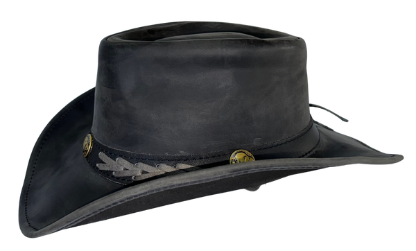 Boss Aussie Leather Hat Vintage Black- H7002 – Outback Survival Gear LLC  - Outback Survival Gear